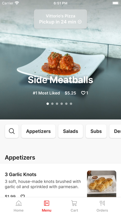 Vittorios Pizzeria iPhone screenshot 2 - Food & Drink app