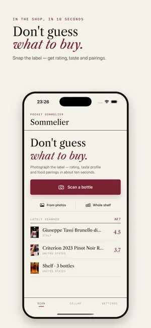 Sommelier: Wine Label Scanner screenshot 1