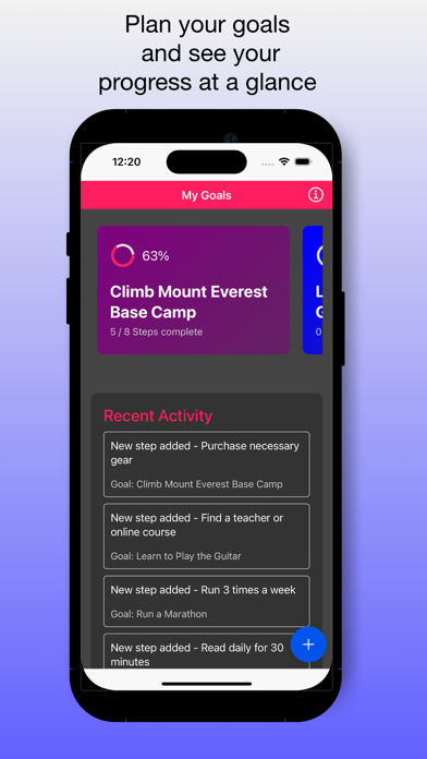 Goal Planner Steps to Success Screenshot