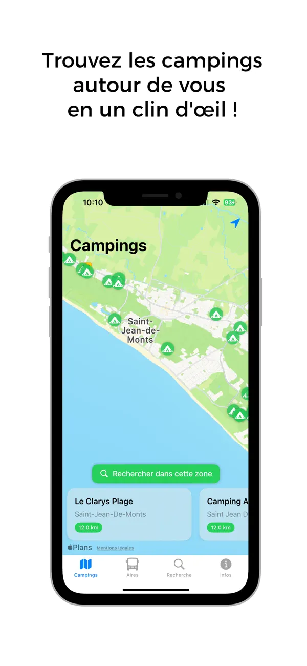 Screenshot #1 pour Campings & Aires France