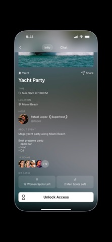 SECTIONS: TABLES & EVENTS screenshot