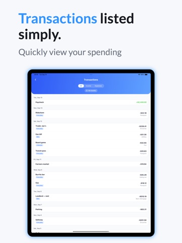 TapSheet: Budget App iPad screenshot 5