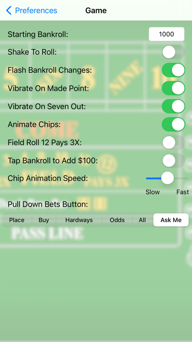 Craps Deluxe iPhone app afbeelding 6