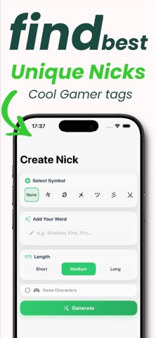 Random Nick Generator iPhone screenshot