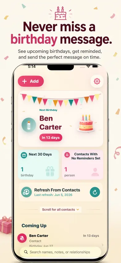 Birthday Caddy screenshot 1