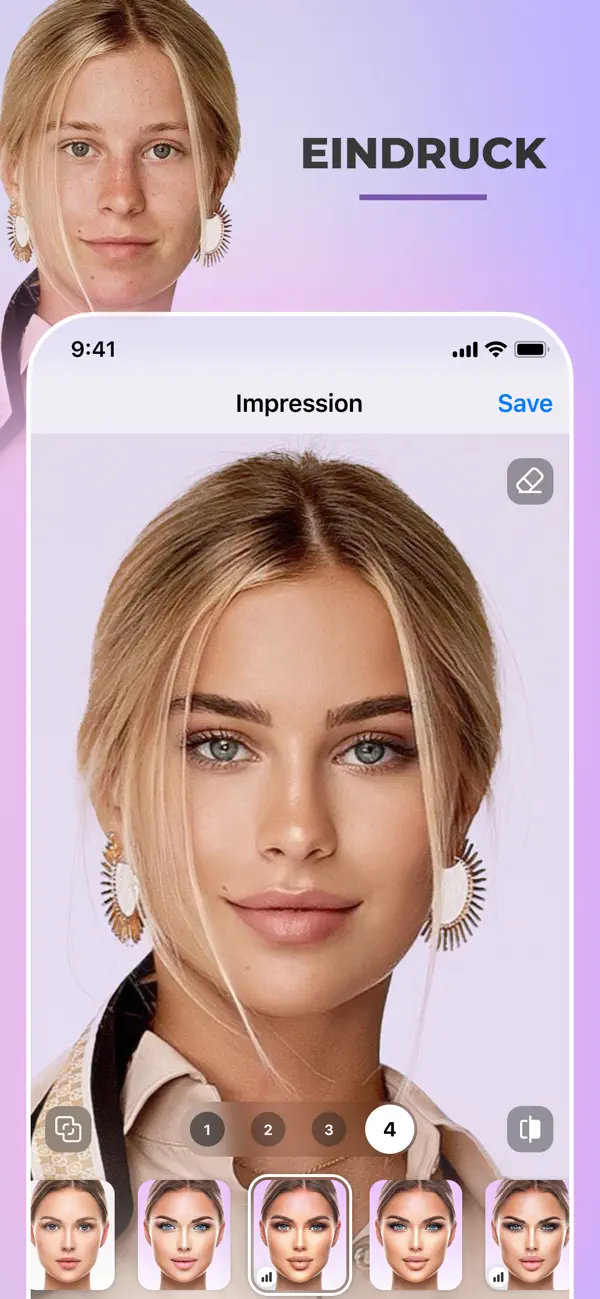 FaceApp: Gesichtsbearbeitung iPhone App Screenshot 1 – Foto & Video