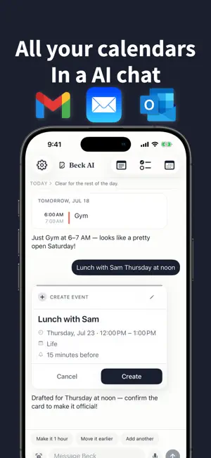 Beck: AI Calendar Assistant screenshot 1