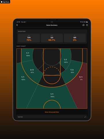 BucketBook · Basketball Stats iPad screenshot