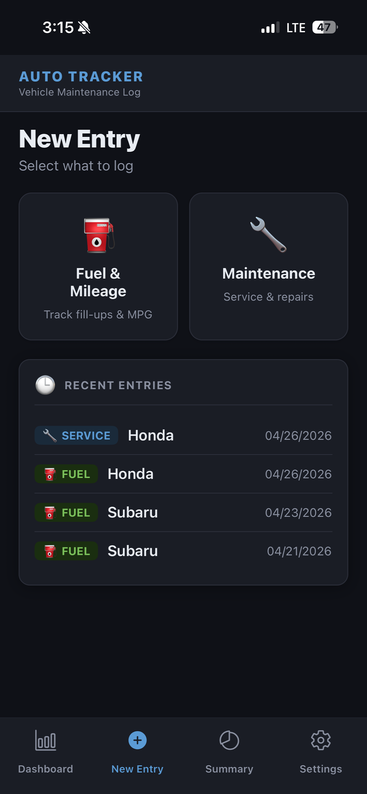 Auto Fuel & Maintenance screenshot 2