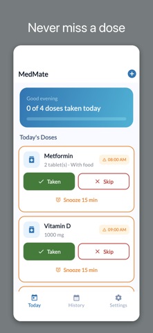 MedMate: Pill Reminder iPhone screenshot