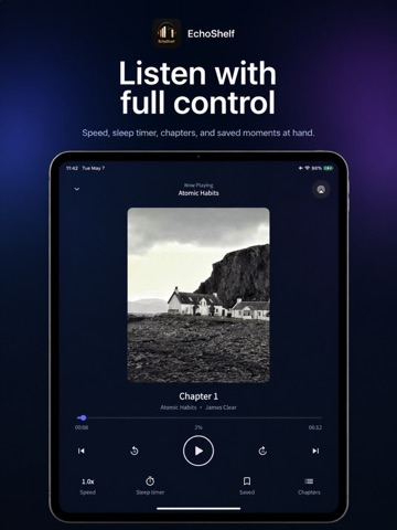 EchoShelf - Audiobook Player iPad screenshot
