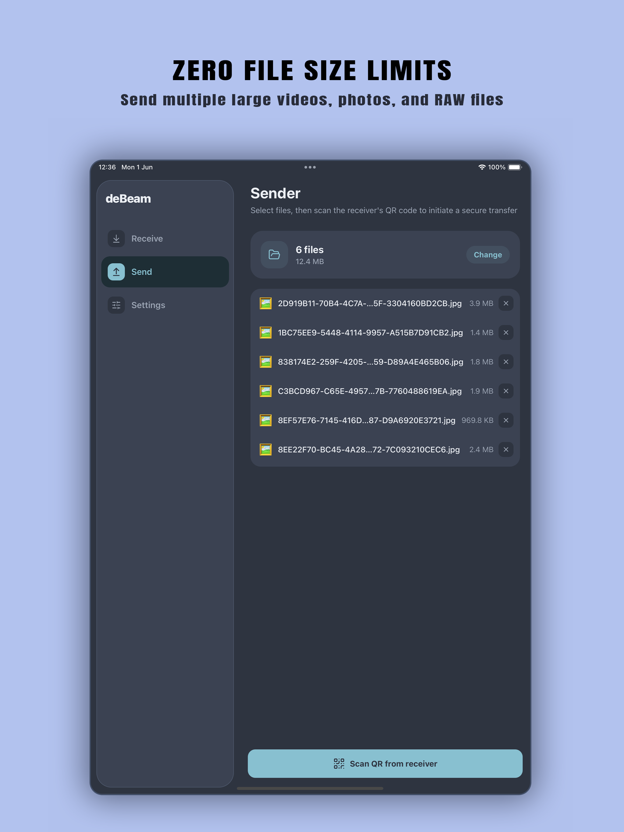 deBeam - Secure File Transfer