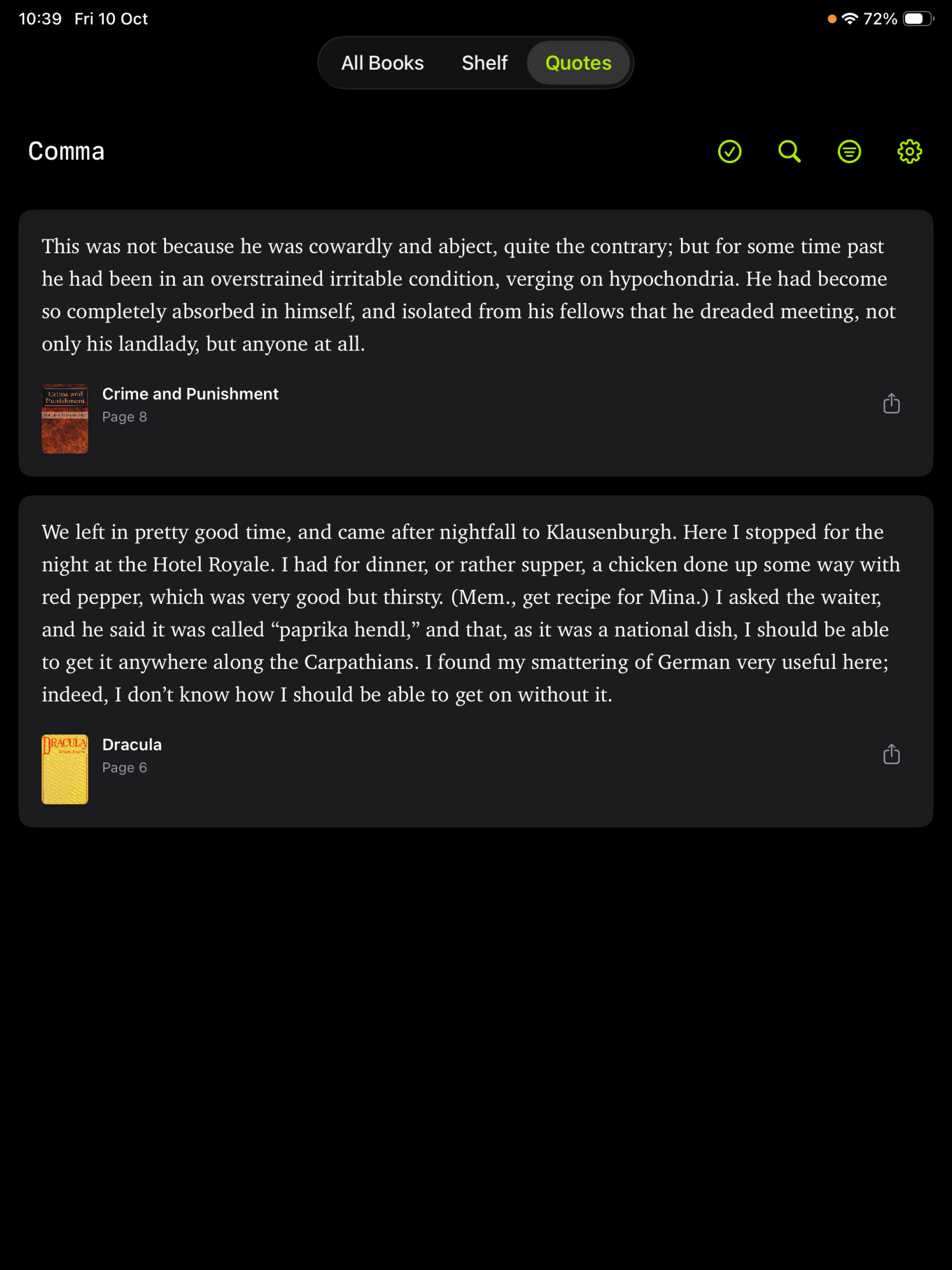 Comma Reading App