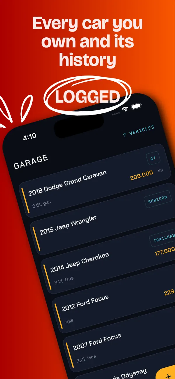 Screenshot #1 pour MyCar Service Logs