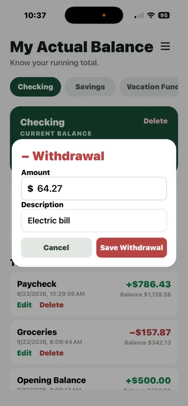 My Actual Balance screenshot 4 of 5