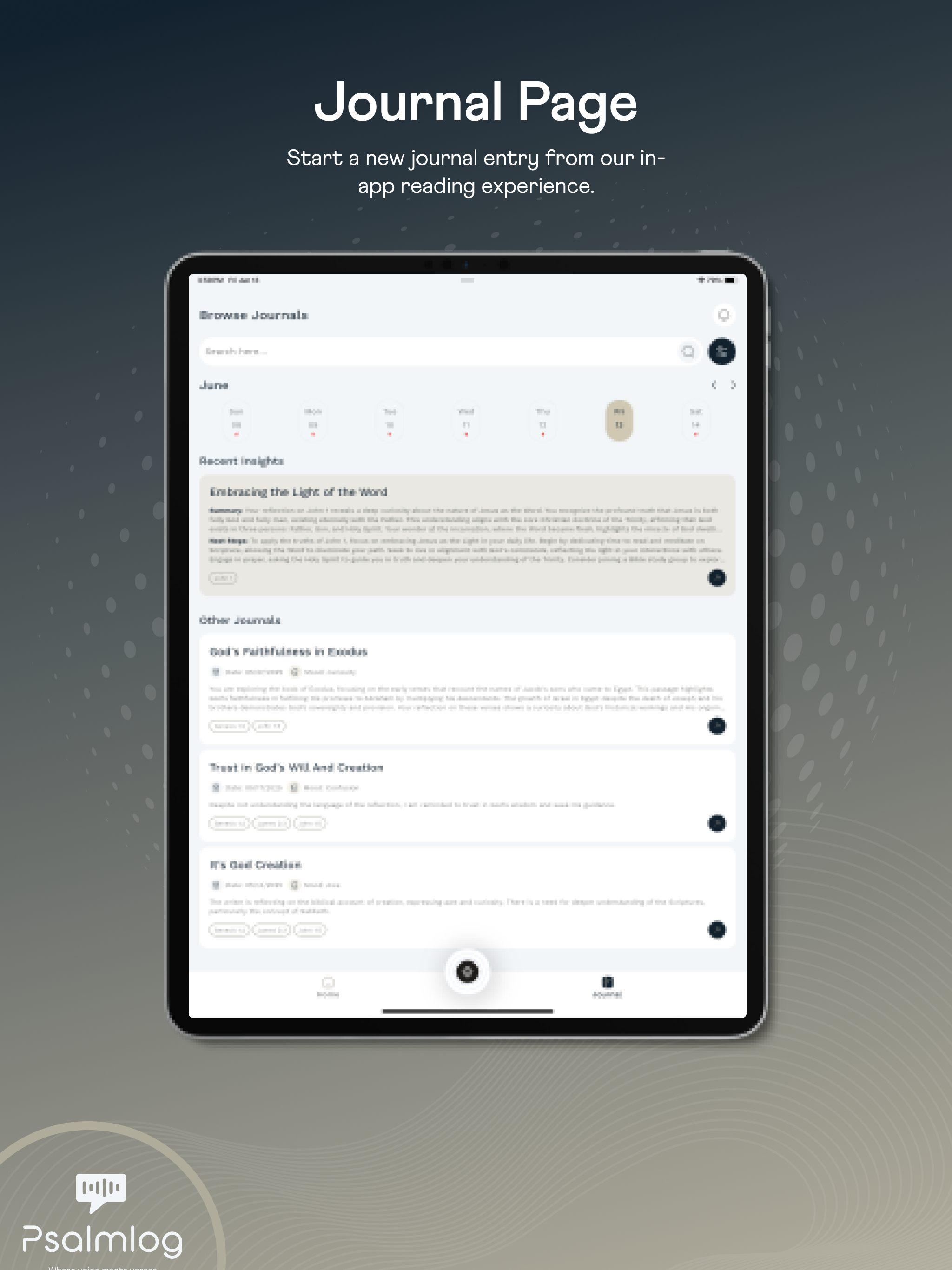 Psalmlog: Bible Journal AI