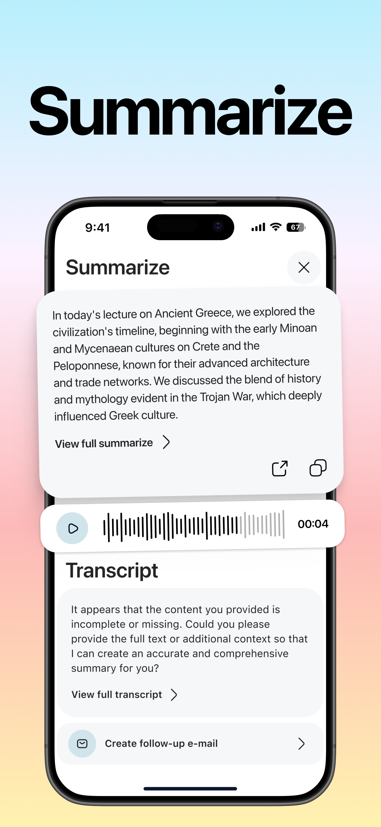 AI note taker live transcribe