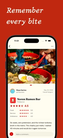 Tabled - Restaurant Diary iPhone screenshot 1