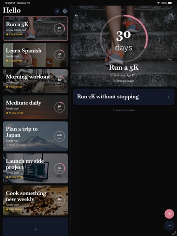 Goals - AI Action Planner iPad screenshot