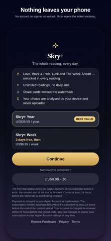 Skry: Cloud Oracle iPhone screenshot