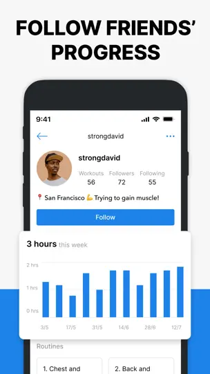 Captura de pantalla de Hevy Rutinas Gym Entrenamiento en iPhone 8