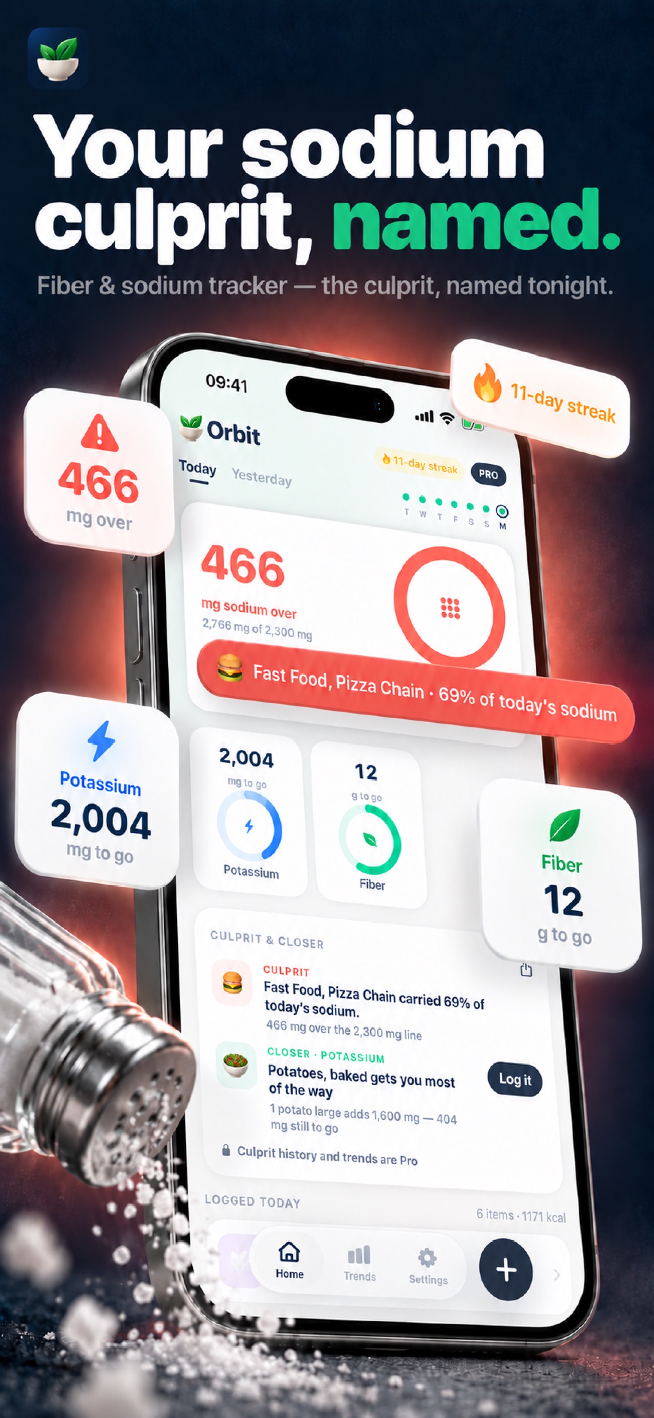 Screenshot 1 of Fiber & Sodium Tracker: Orbit
