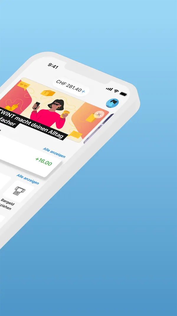 Prepaid TWINT & andere Banken iPhone App Screenshot 2 – Finanzen