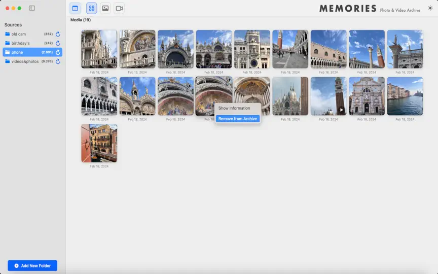 Screenshot von Memories: Photo&Video Archive auf dem iPhone 7