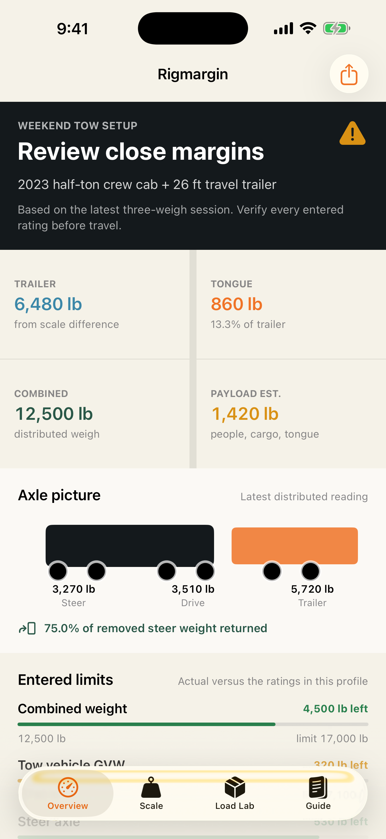Rigmargin: RV Weight Planner screenshot 1 of 3