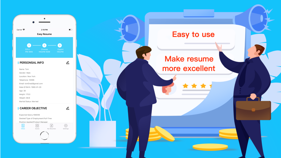 #1. Easy Resume-Pro CV Maker (iOS) 由: Wuhan Yitesi Technology Co., Ltd