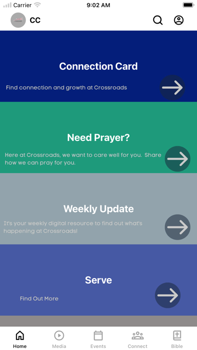 Crossroads EFC app screenshot