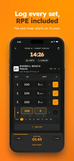 Arnie: Gym Workout Log & RPE screenshot 1