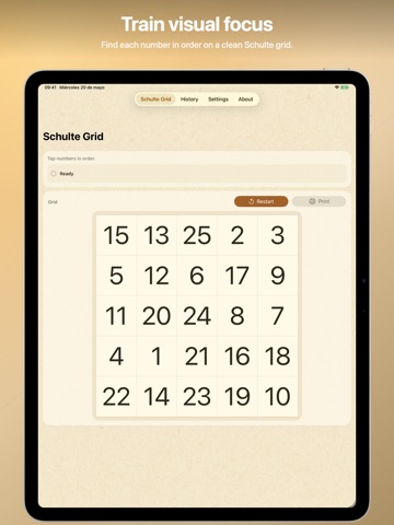 Schulte Grid - Printable