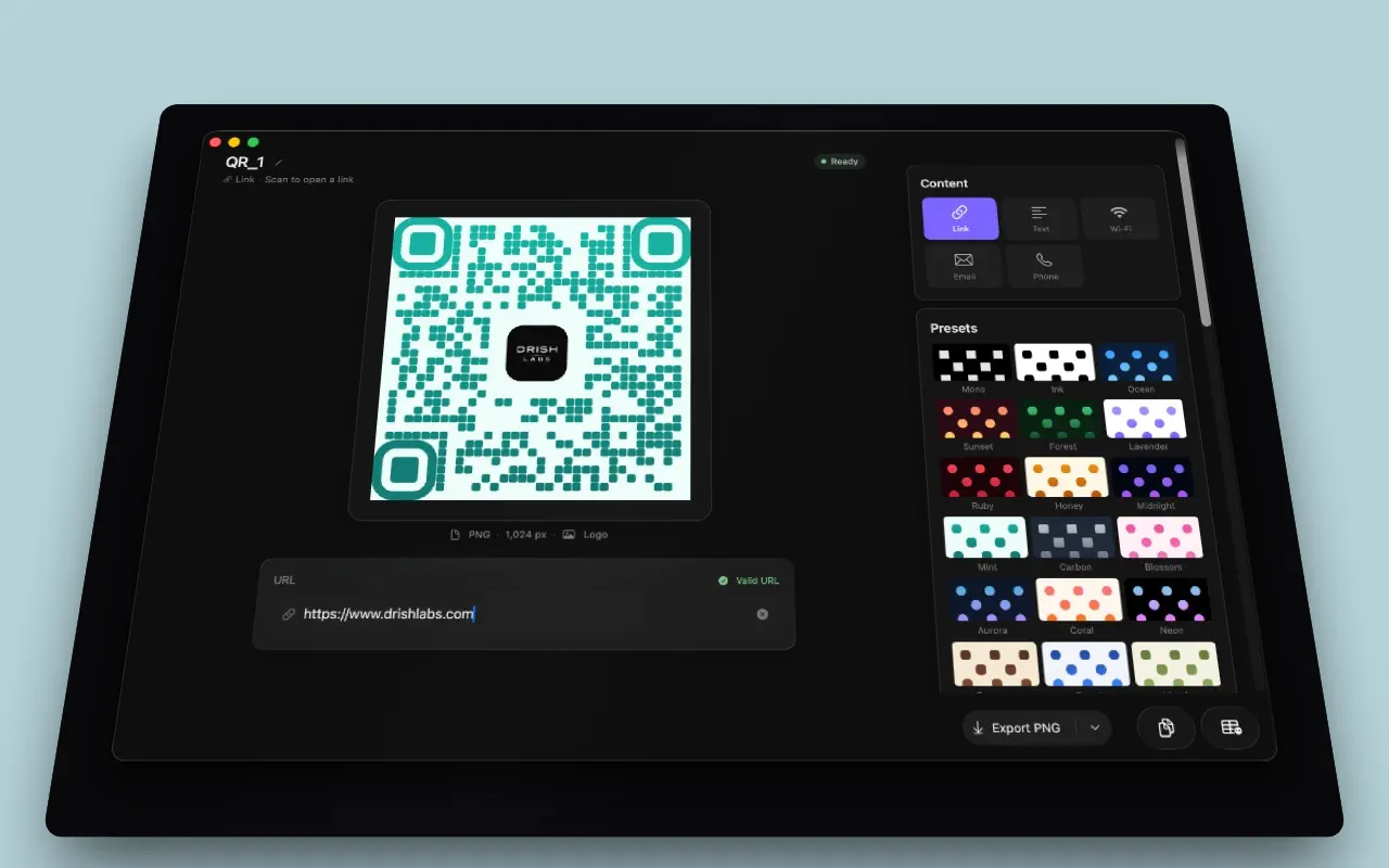 QR Code Generator – QR Craft on macOS