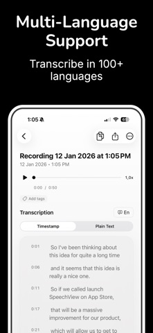 Speechyou - Voice Notes iPhone screenshot