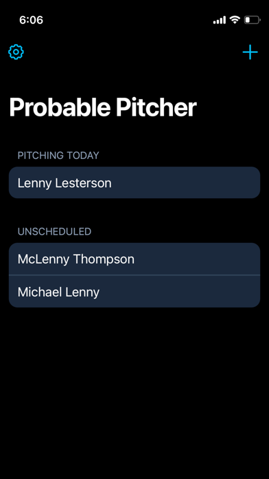 Probable Pitcher Screenshot