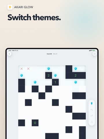 Akari Glow: Light Up Puzzles iPad screenshot