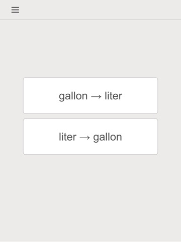 gallon liter converter iPad screenshot