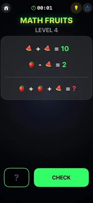 Math Fruits - Brain Puzzle screenshot 4