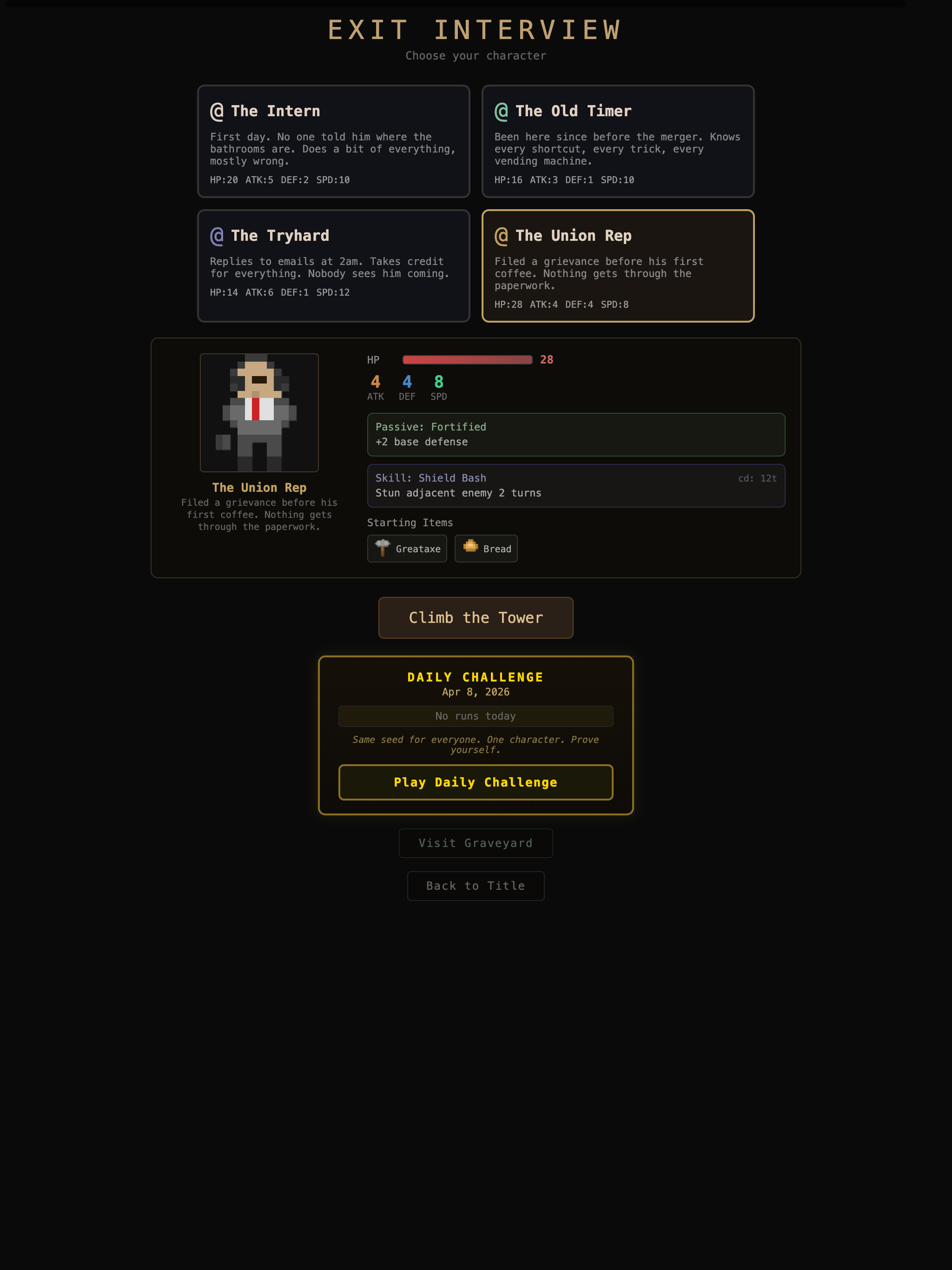 Exit Interview: Roguelike