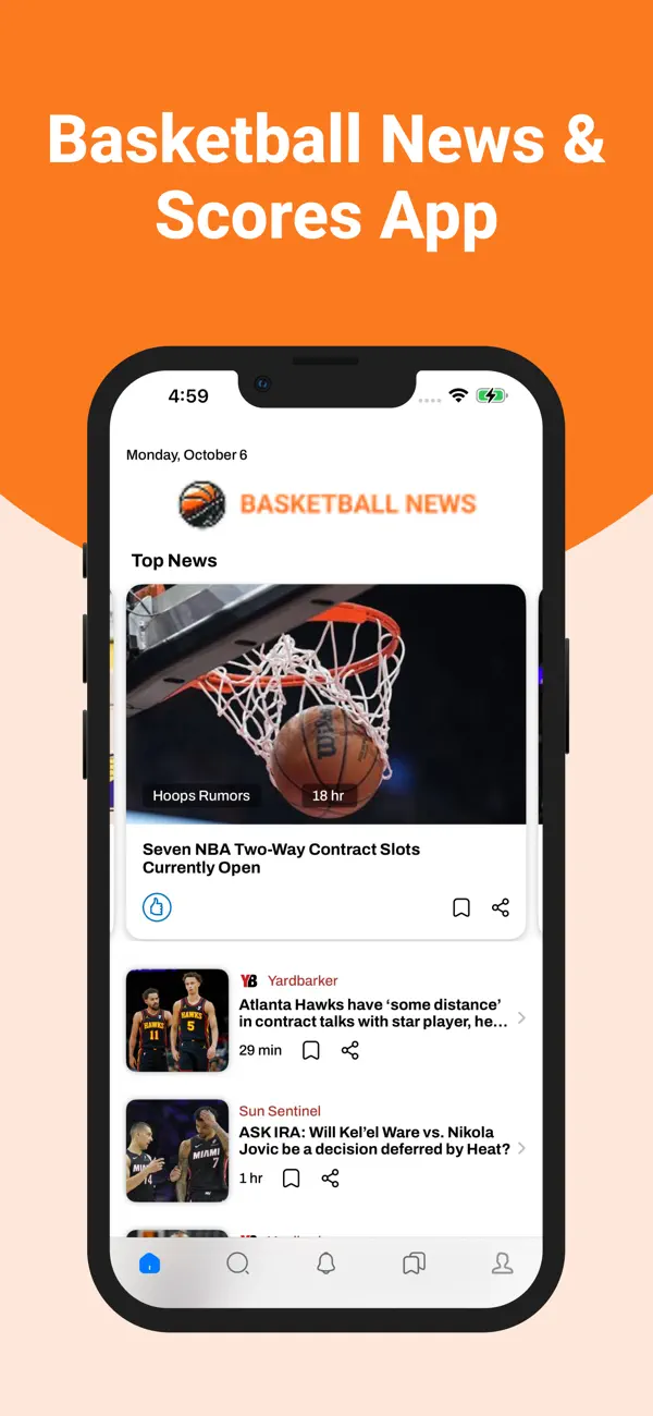 Screenshot #1 pour Basketball News & Scores