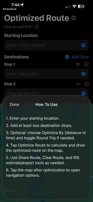 Optimized Route screenshot 2