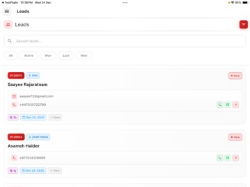 GFS CRM iPad screenshot