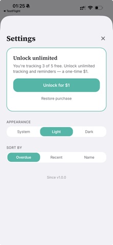 Since: Last Time Tracker screenshot