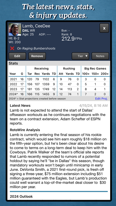 Screenshot #3 pour Fantasy Football Draft Kit '24