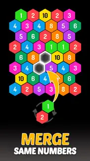 merge hexa: number puzzle game iphone screenshot 1