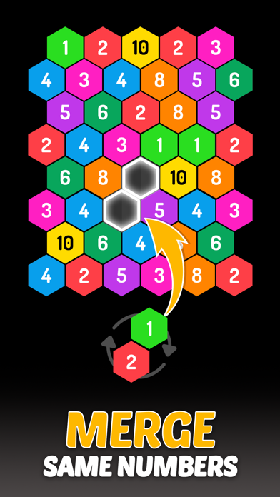 Merge Hexa: Number Puzzle Gameのおすすめ画像1