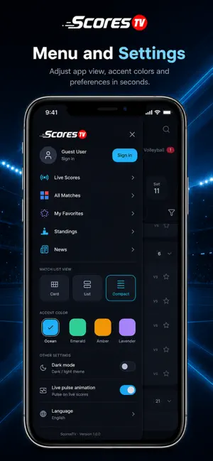 Scores TV: Live Scores screenshot 1