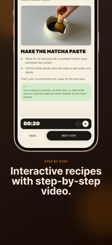 Matcha Coach: Video Recipes iPhone screenshot