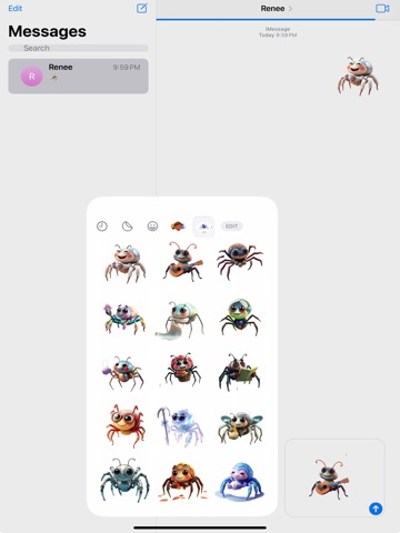 Sparkling Spider Stickers iPad screenshot